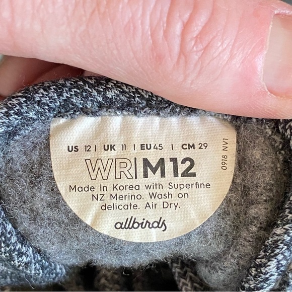 Allbirds Shoes Mens 12 Grey Wool Runner Sneaker Athletic Lace Up Low Top Comfort - Picture 5 of 6